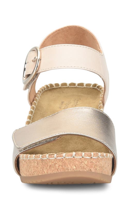 Comfortiva Eldorah Platform Wedge Sandal In Gold/beige