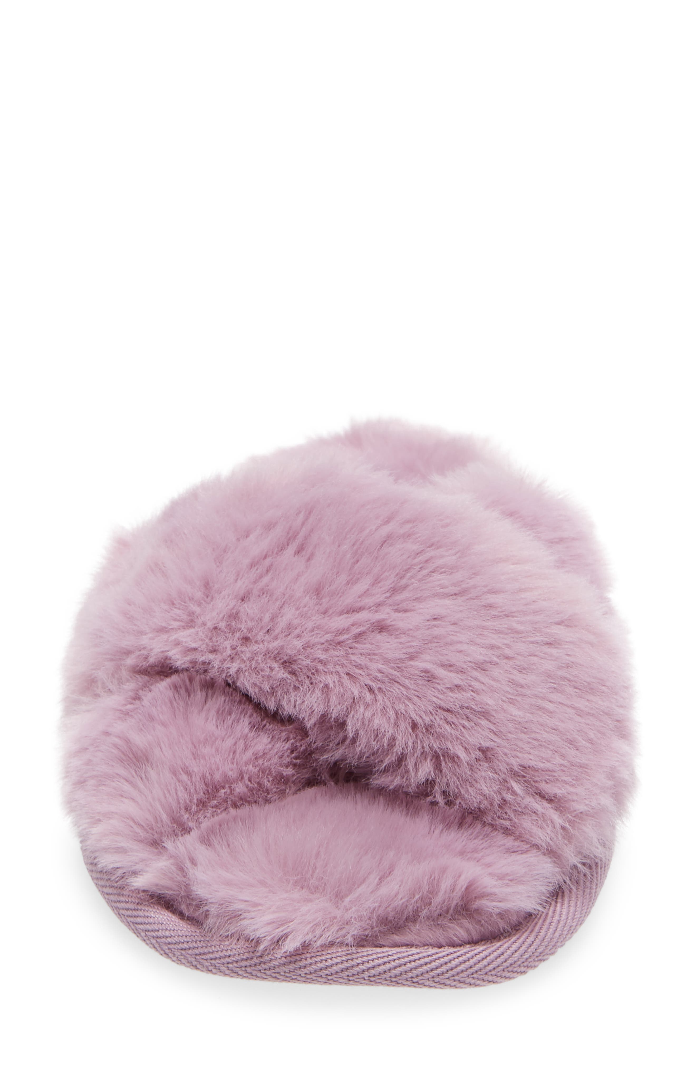 Snuggle Plush Faux Fur Slipper, Alternate, color, PURPLE MIST