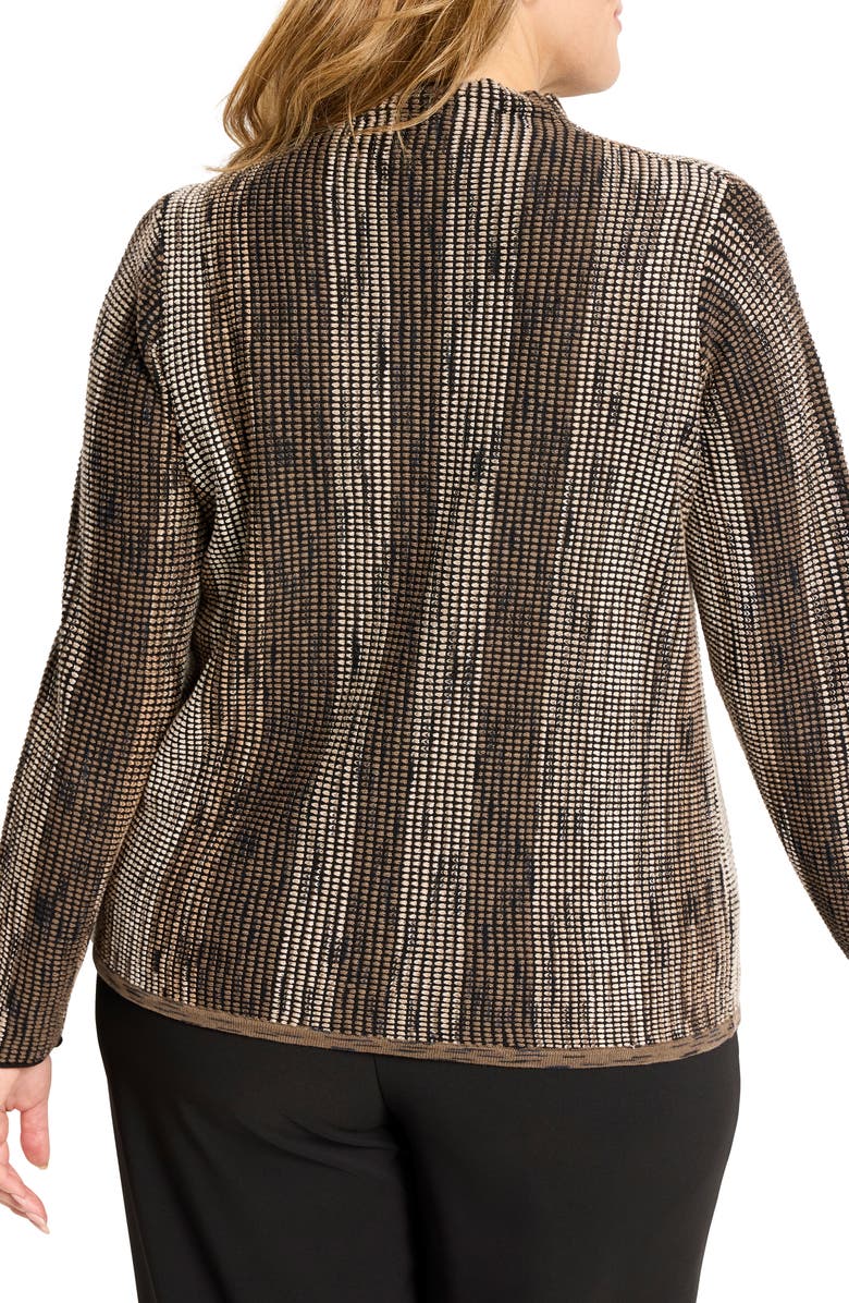 NIC+ZOE Ombré Pixel Knit Funnel Neck Sweater, Alternate, color, Neutral Multi