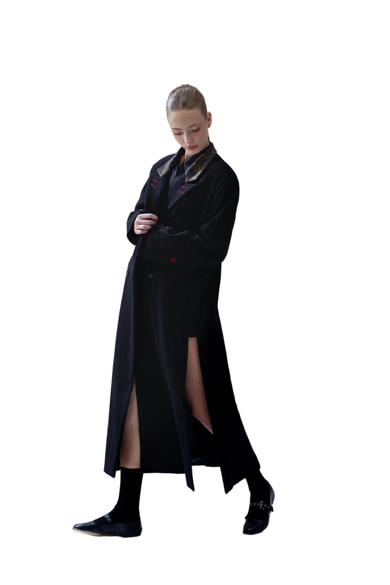 Wool & Cashmere Blend Your *Itch Oversized Long Overcoat, Alternate, color, BLACK
