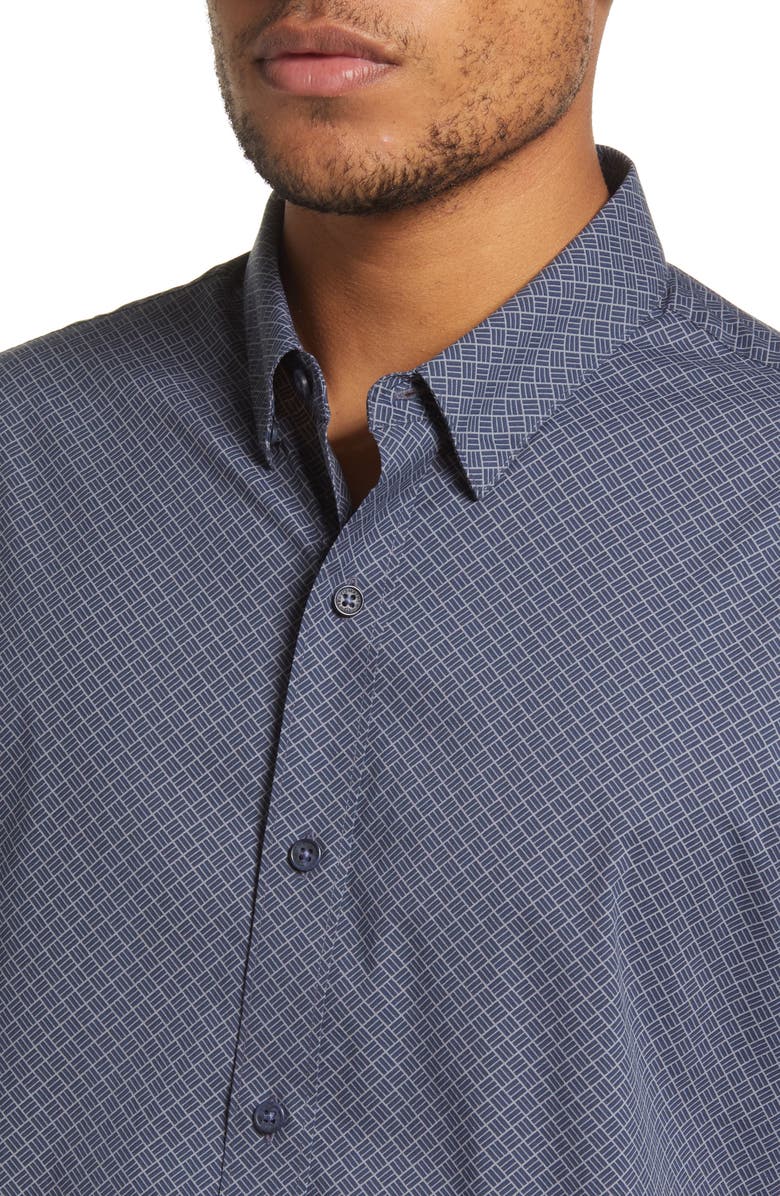 Annual Champ Cotton Blend Button-Up Shirt