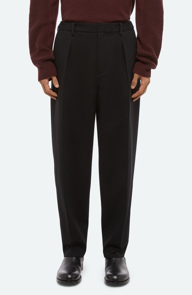 Helmut Lang Zoot Pleat Front Modern Pants, Main, color, Black