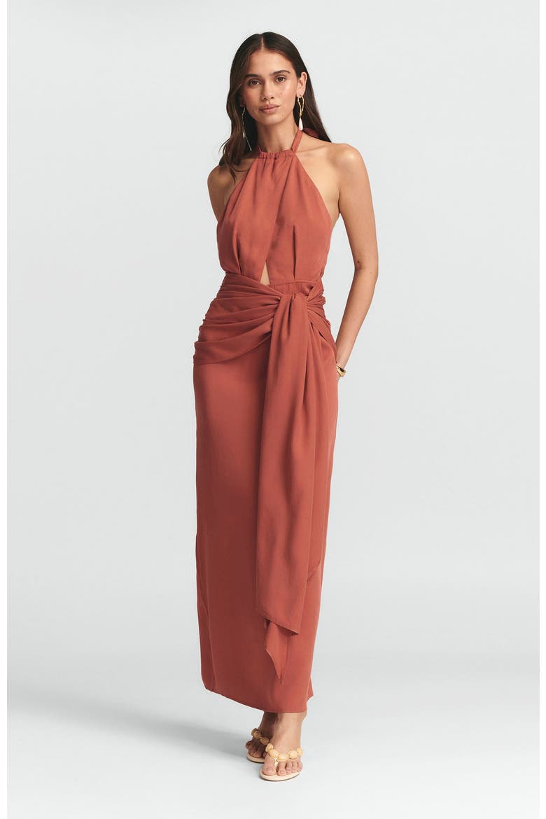Nessie Midi Dress, Alternate, color, Indian Red