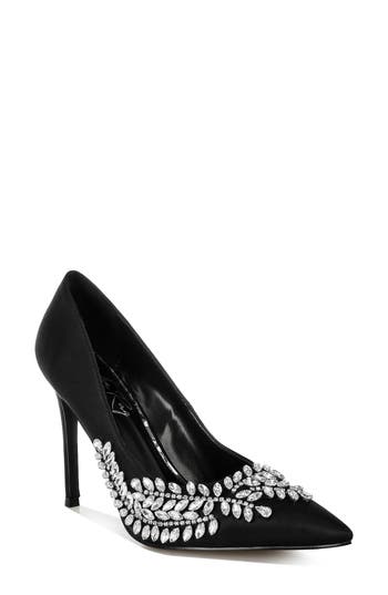 London Rag Ashlyn Crysal Leaf Pump In Black