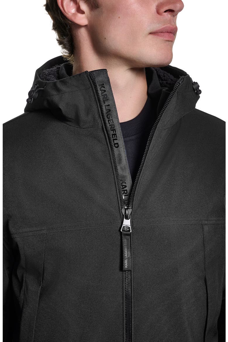 High Pile Fleece Hooded Softshell Jacket, Alternate, color, BLACK