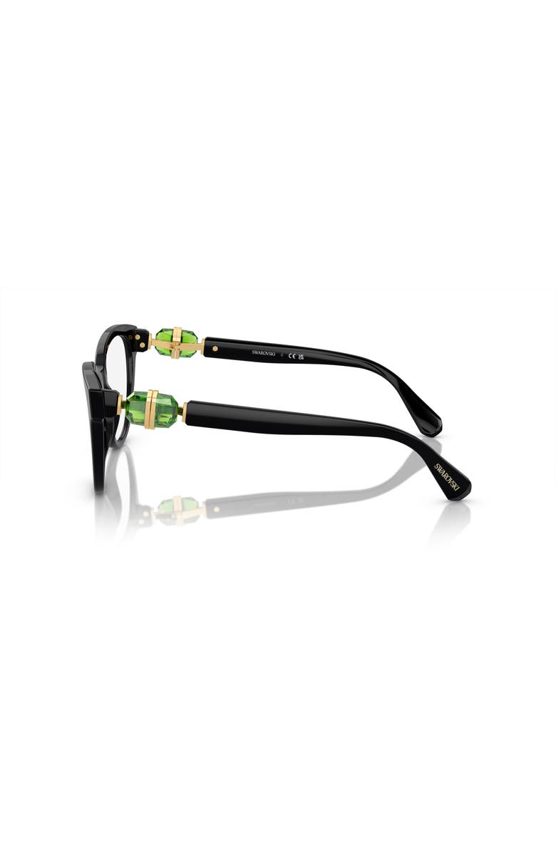 Swarovski 52mm Round optical glasses, Alternate, color, Black