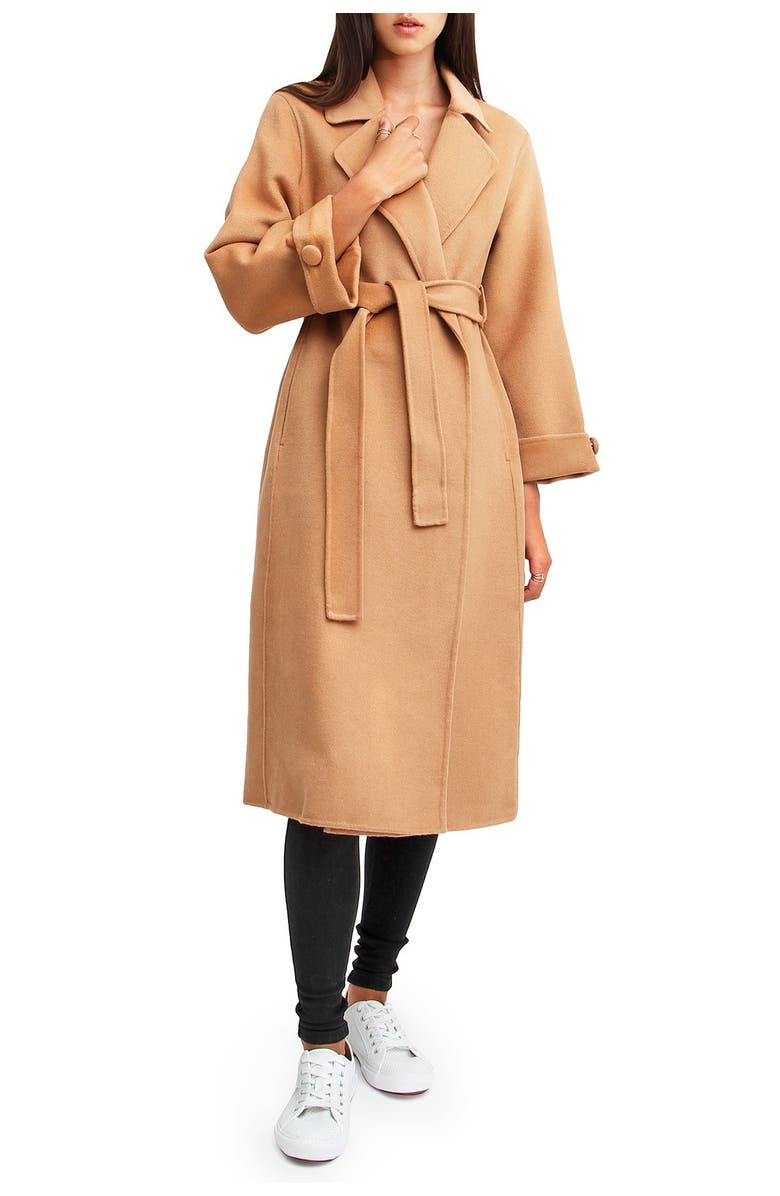 Belle & Bloom Stay Wild Oversized Wool Coat, Main, color, Camel