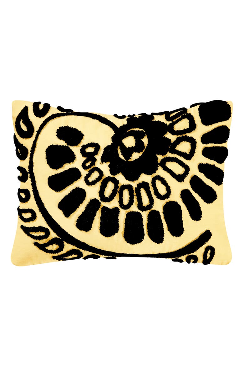 Borrego Black Tufted Pillow, 12" x 16", Main, color, Yellow
