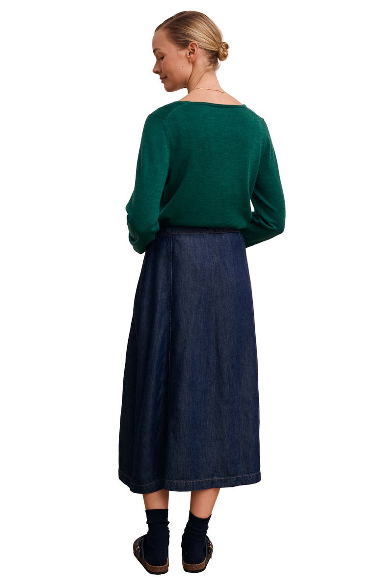 Celtic & Co. Midi Wrap A-Line Denim Skirt, Alternate, color, Indigo Rinse Wash