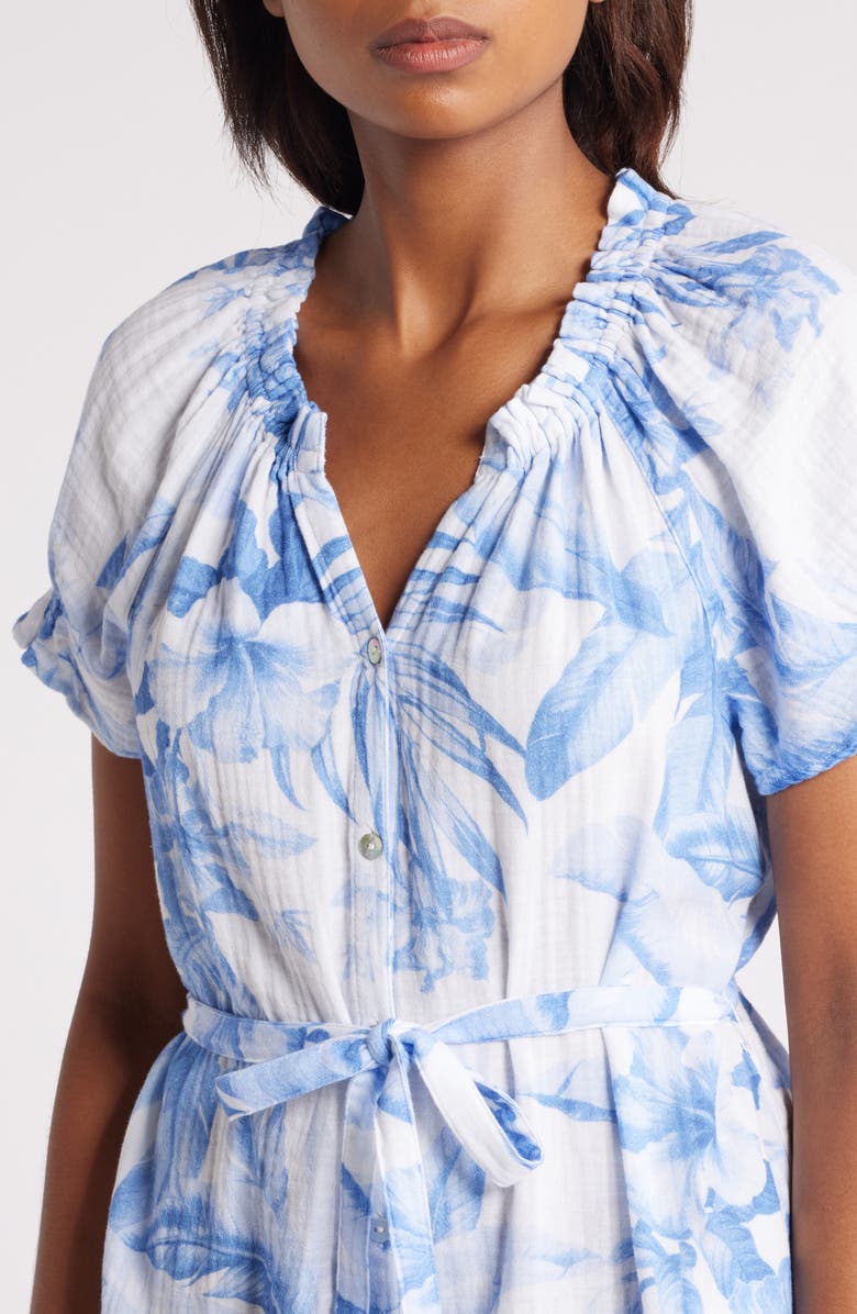 Tommy Bahama Daybreak Hibiscus Floral Double Gauze Dress, Alternate, color,