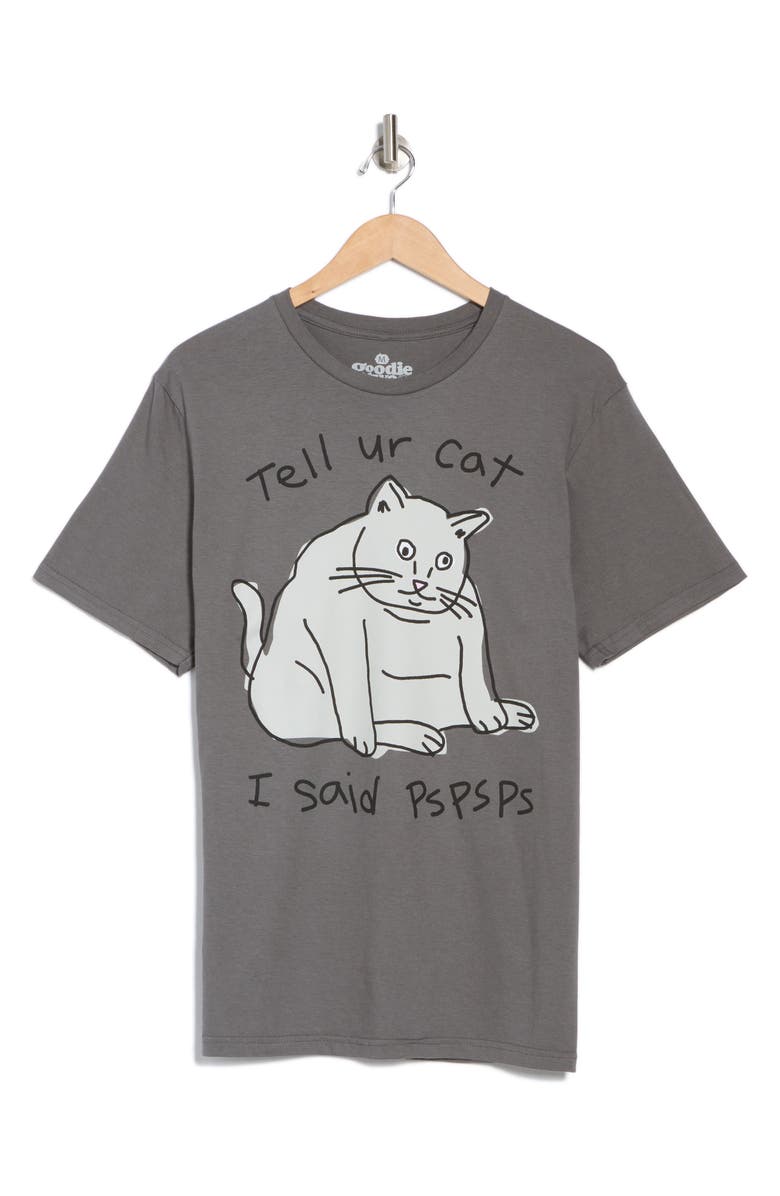 Goodie Two Sleeves Tell Your Cat Graphic T-Shirt, Alternate, color,