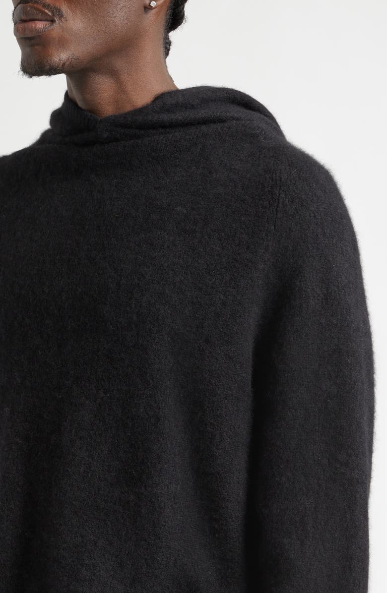 FRENCKENBERGER Hooded Cashmere & Silk Sweater, Alternate, color, Black