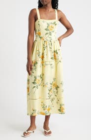 MOON RIVER Floral Ladder Stitch Embroidery Sundress