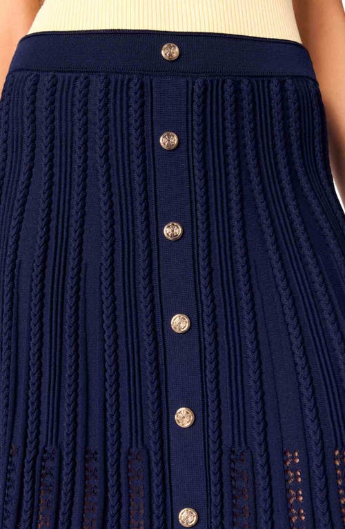 Maje Woven Knit Short Skirt In Navy