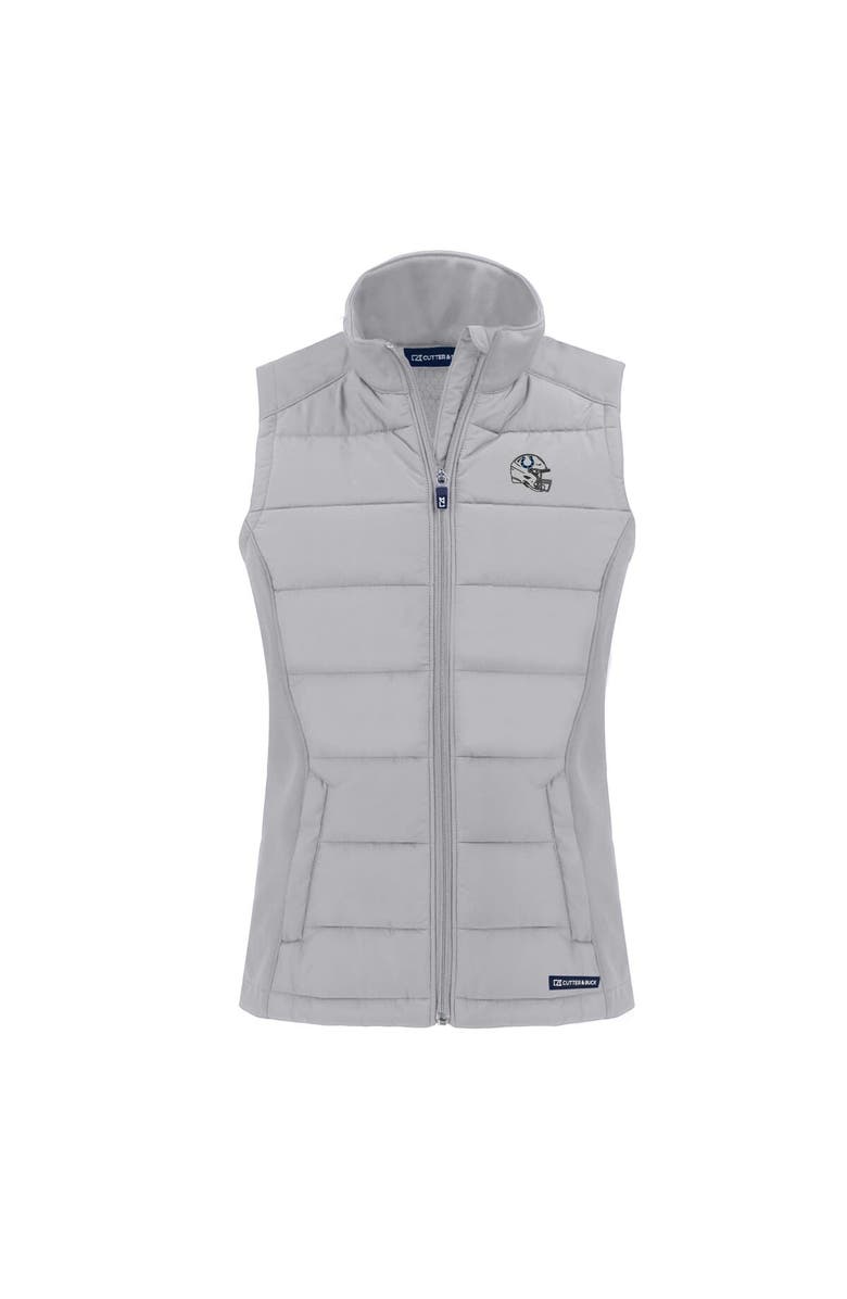 Cutter & Buck Women's Cutter & Buck  Gray Indianapolis Colts Helmet Evoke Hybrid Eco Softshell Recycled Full-Zip Vest, Alternate, color, 