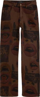 Desigual Printed Straight Leg Jeans