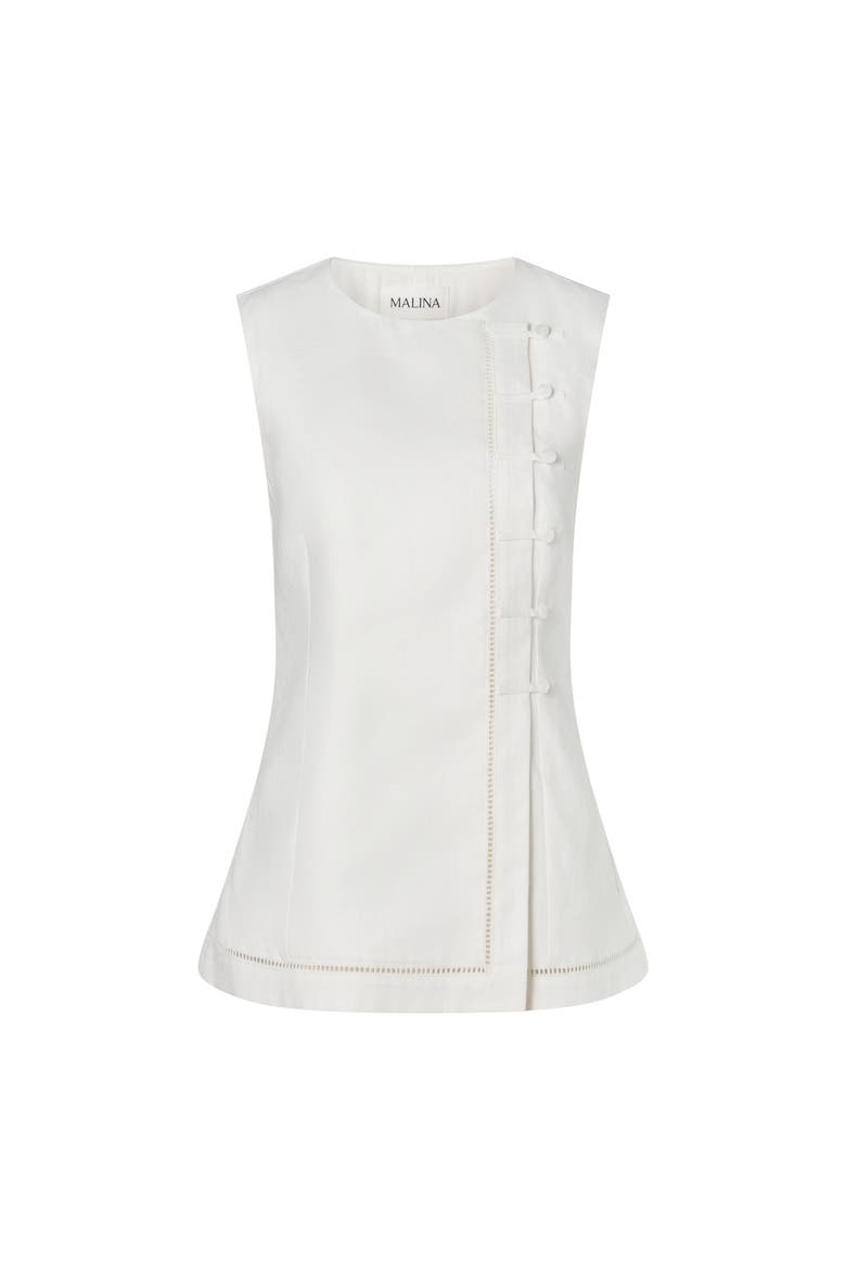 Arwen Button Detailed Vest, Alternate, color, White