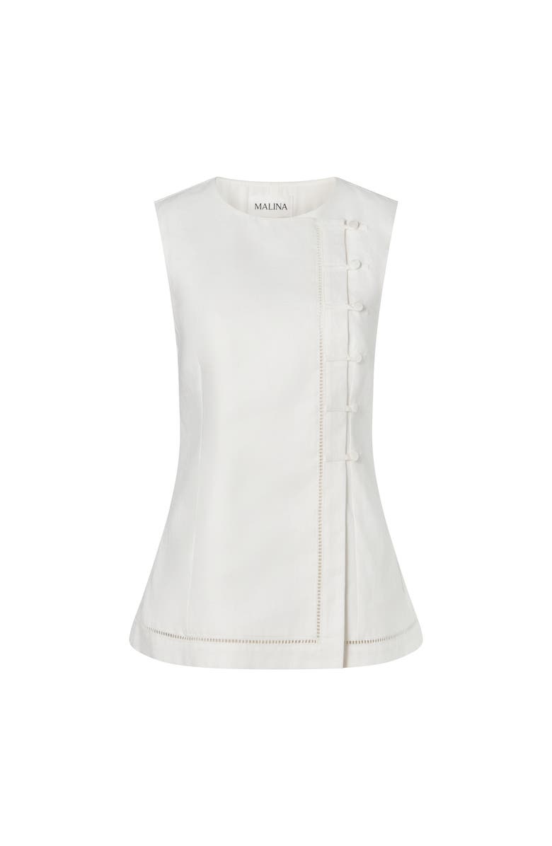 Malina Arwen Button Detailed Vest, Alternate, color, White