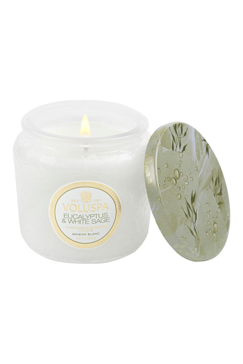Eucalyptus & White Sage Petite Jar Candle, Main, color, EUCALYPTUS & WHITE SAGE