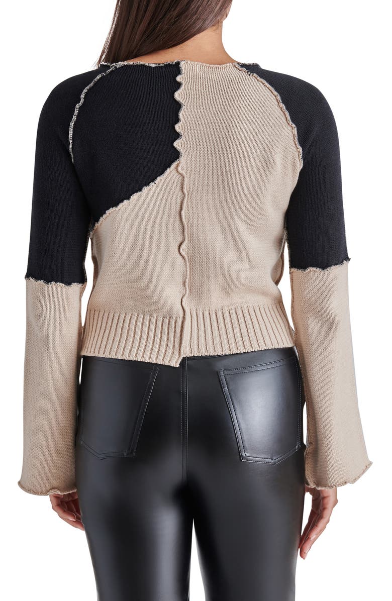 Steve Madden Rylee Colorblock Reverse Seam Sweater, Alternate, color, 
