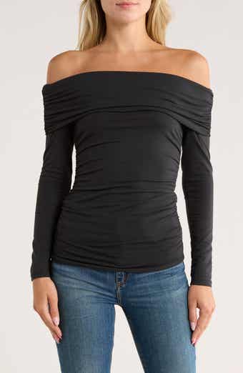 rag & bone Lucy Off the Shoulder Ruched T-Shirt