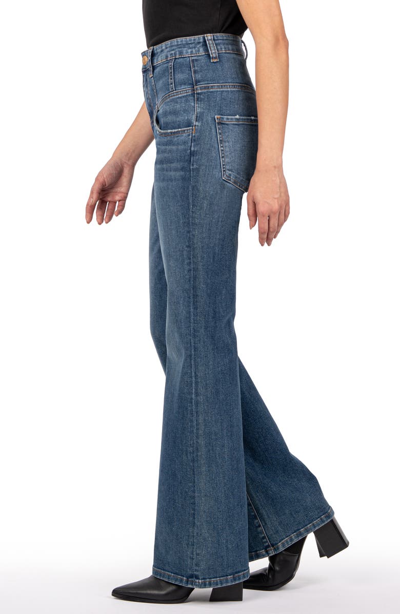KUT from the Kloth Ana V-Yoke High Waist Flare Jeans, Alternate, color, 