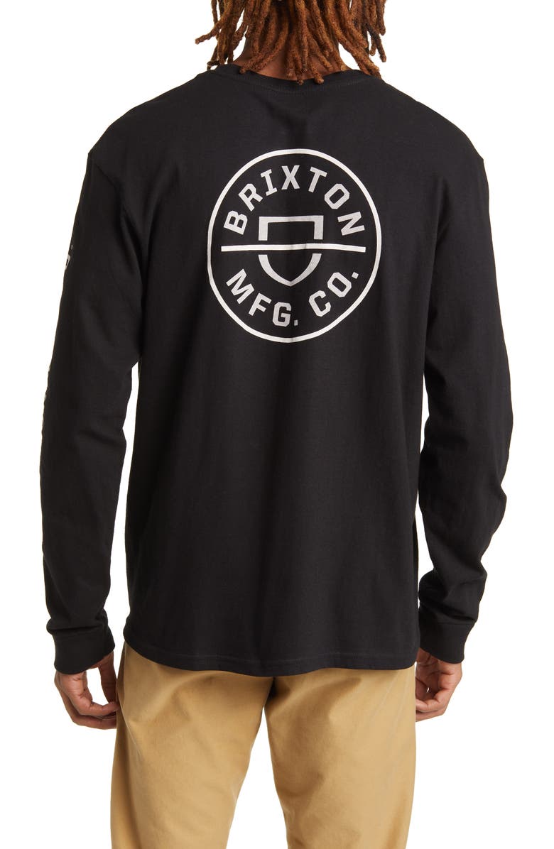Brixton Crest Long Sleeve Cotton Graphic T-Shirt, Alternate, color,