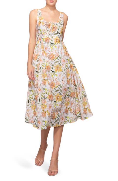 Printed Poplin Midi Dress