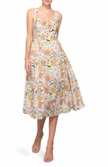 MELLODAY Printed Poplin Midi Dress