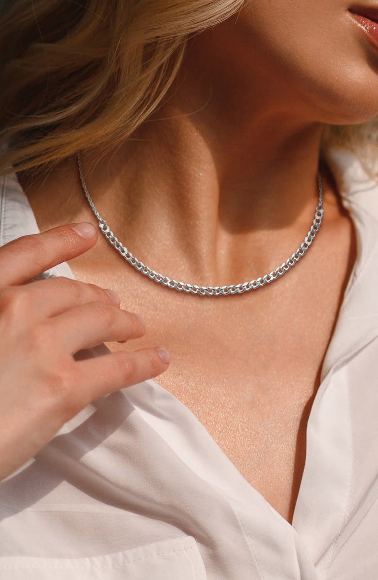 DELMAR Sterling Silver 1.5mm Rope & 3mm Curb Chain Necklace, Alternate, color, Silver