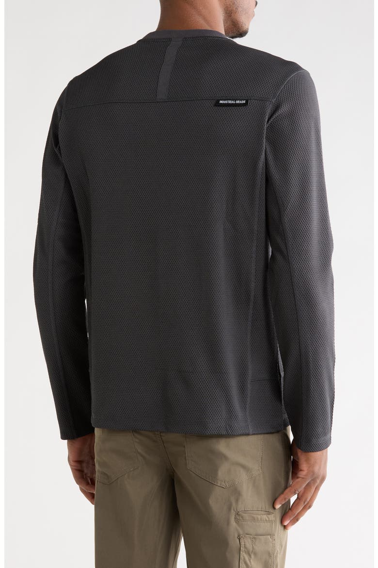 Piqué Long Sleeve T-Shirt, Alternate, color, GUNMETAL