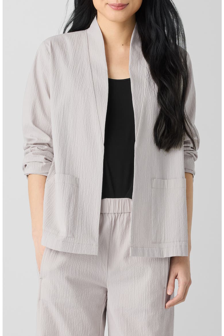Crinkled Stretch Organic Cotton Jacket, Main, color, CHALK