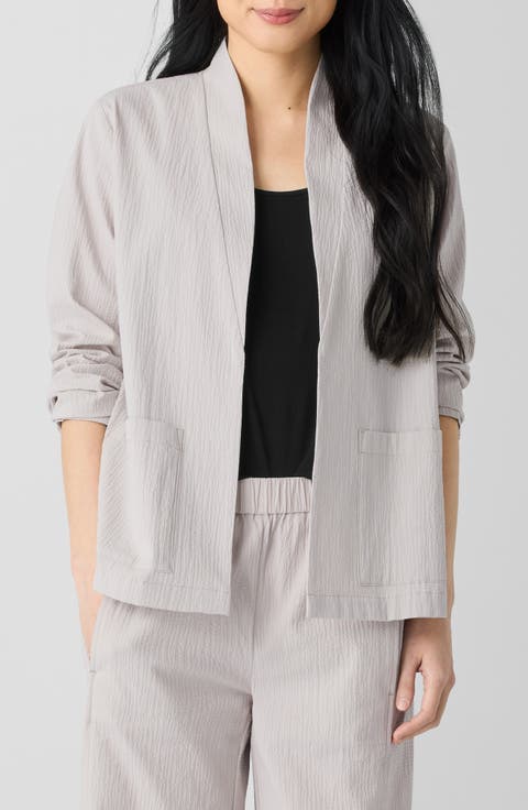 Crinkled Stretch Organic Cotton Jacket