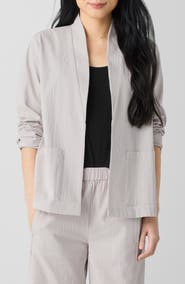 Eileen Fisher Crinkled Stretch Organic Cotton Jacket