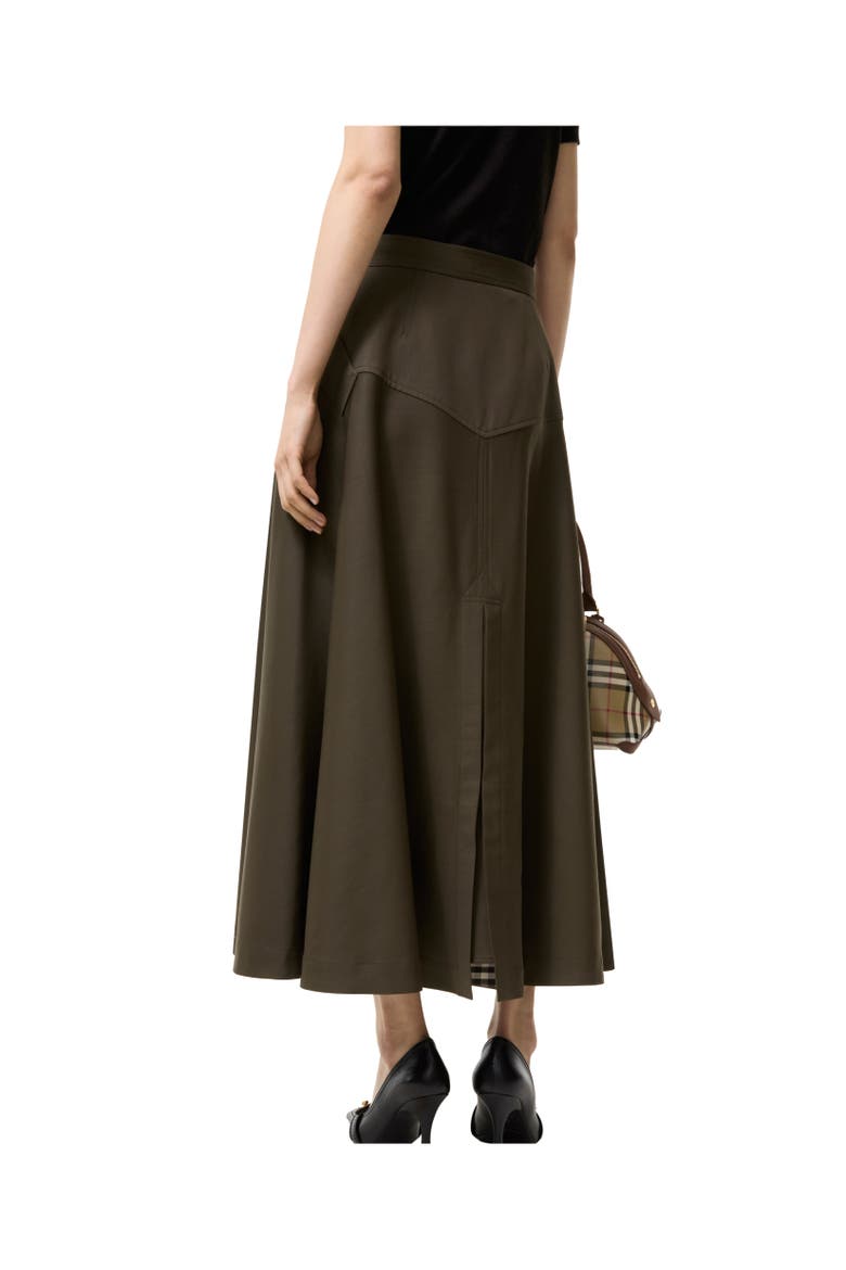 Wool Twill Midi Skirt, Alternate, color, Bright caper