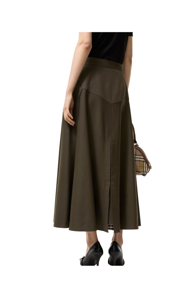 Burberry Wool Twill Midi Skirt, Alternate, color, Bright Caper