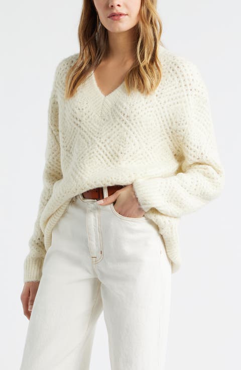 Diamond Stitch V-Neck Sweater