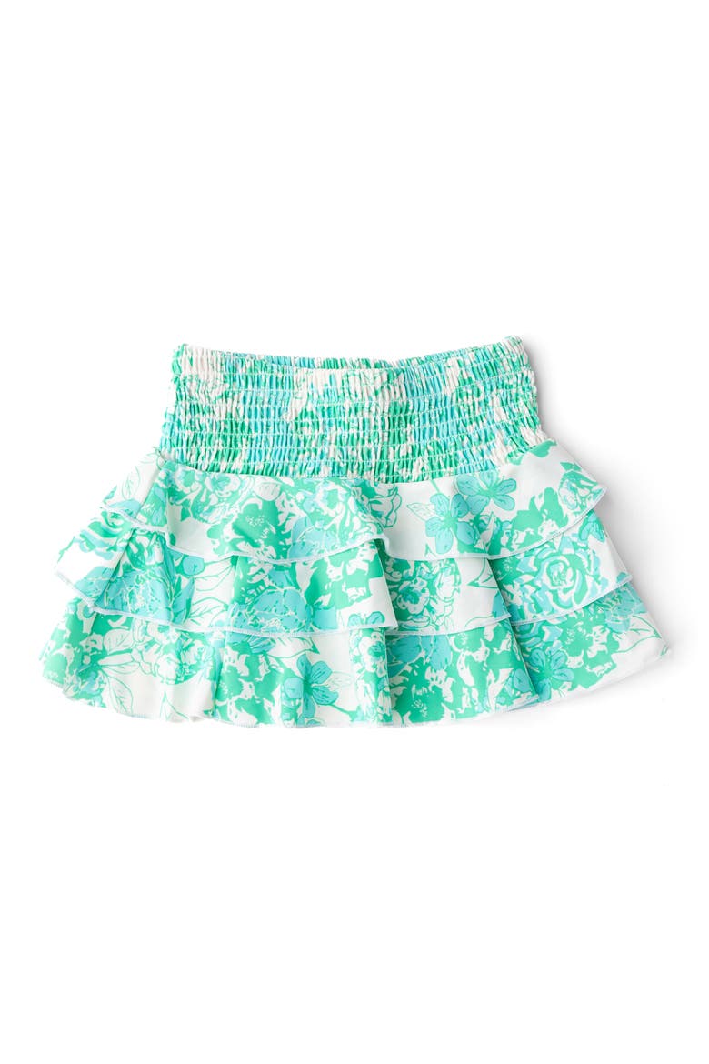 Kids' Charming Rose Smocked UPF 50+ Cover-Up Skirt, Main, color, GREEN