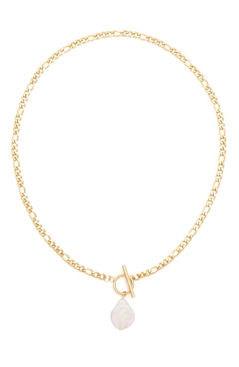 Jade Freshwater Pearl Toggle Necklace