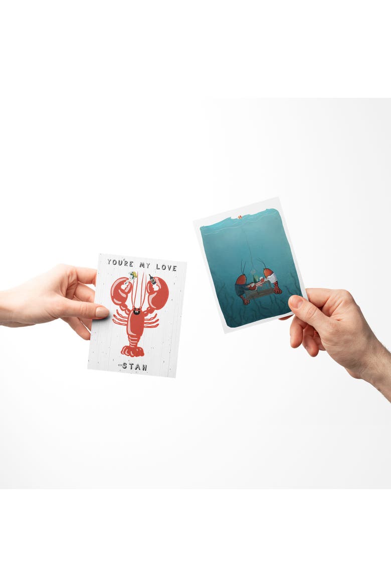 Love/Friendship Greeting Card Pack (3ct) "Lobster Date, Tote Bag, Love-stah", Alternate, color, Multi-Pack