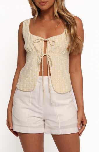 Petal & Pup Capra Floral Gingham Tie Front Tank