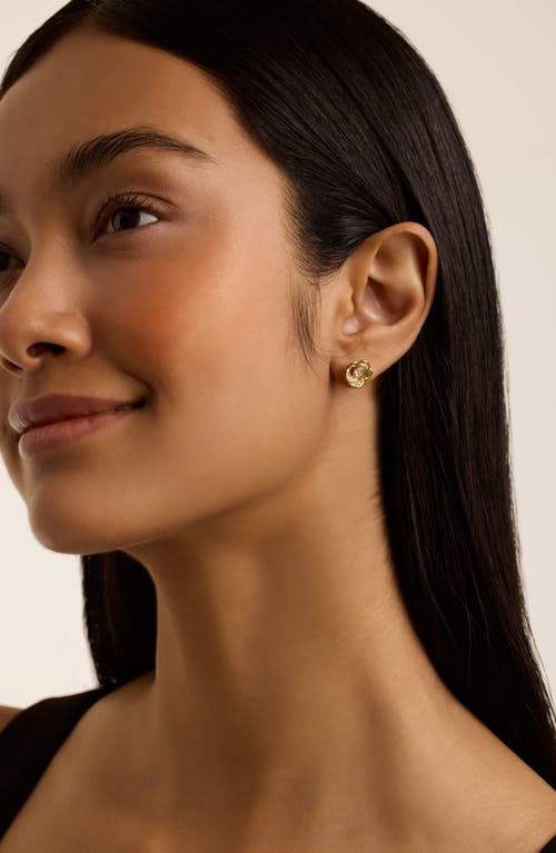 Ted Baker Florine Crystal Flower Stud Earrings In Gold Tone/clear Crystal