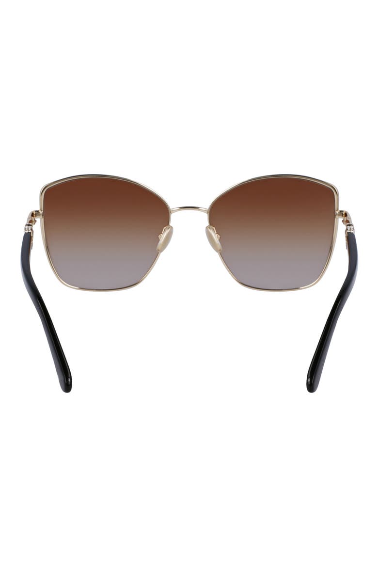 Gancini Tea Cup 60mm Gradient Butterfly Sunglasses, Alternate, color, GOLD/ BROWN GRADIENT