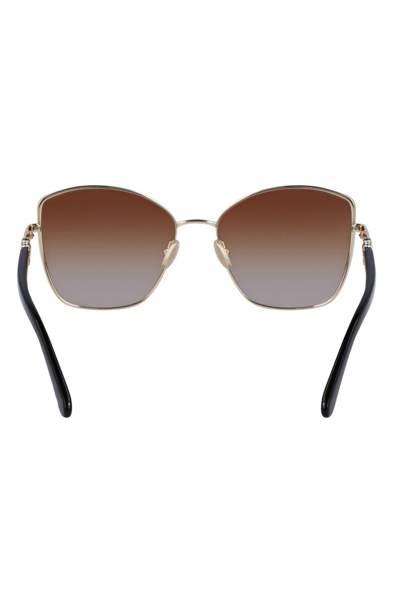 FERRAGAMO Gancini Tea Cup 60mm Gradient Butterfly Sunglasses, Alternate, color, Gold/ Brown Gradient