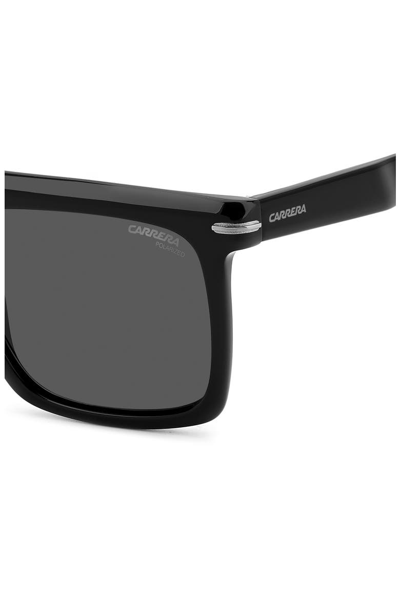 56mm Rectangular Flat Top Sunglasses, Alternate, color, BLACK RUTHENIUM/ GREY POLAR