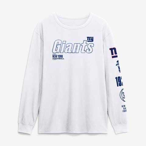Men's Fanatics White New York Giants Checkdown Pass Long Sleeve T-Shirt