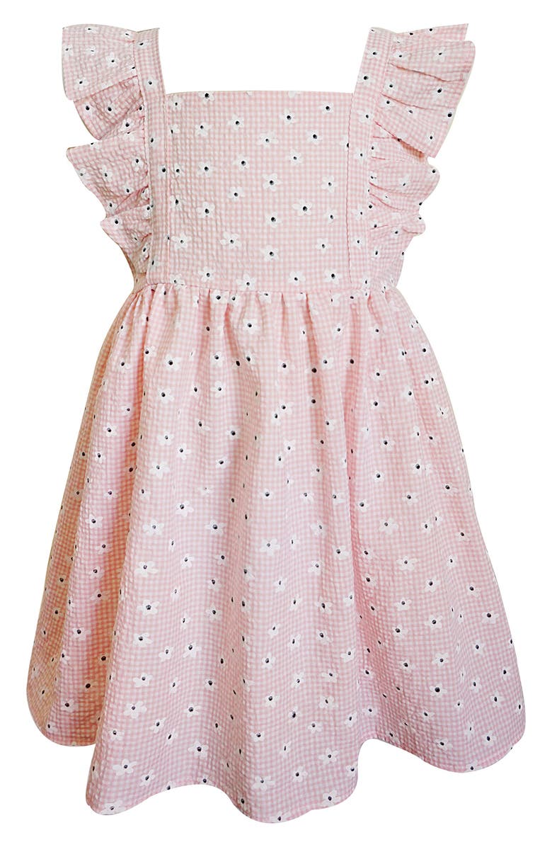 Popatu Daisy Cotton Pinafore Dress, Main, color, Pink