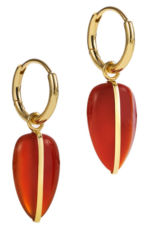 BY PARIAH Pebble Drop Hoop Earrings in Red  product