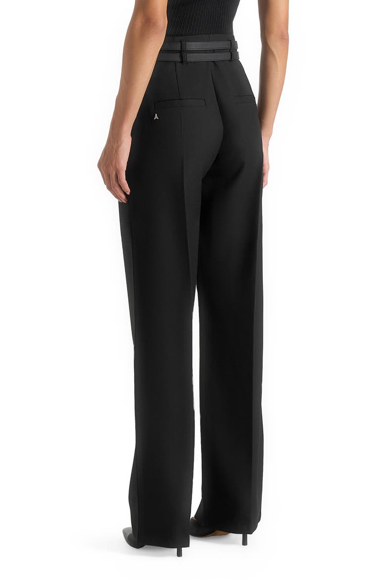 Pascale Tailored Twin Belt Trousers, Alternate, color, Black