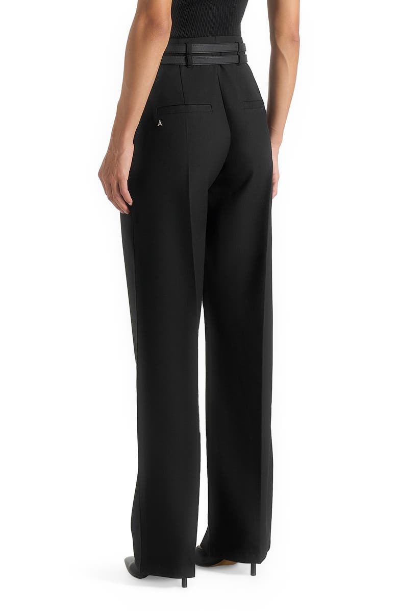 Manière De Voir Pascale Tailored Twin Belt Trousers, Alternate, color, Black